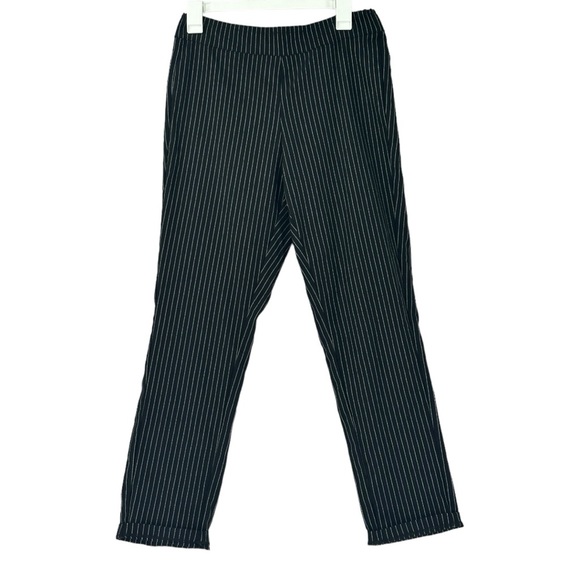 Who What Wear Pants - Who What Wear Women’s High Rise Stretch Cropped Pinstripe Pants Black/White Sz 8
